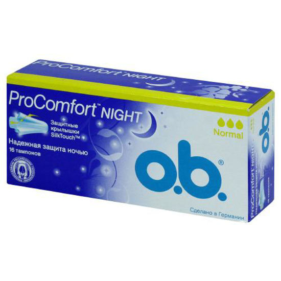 Тампони жіночі гігієнічні O.B. (О.Б.) ProComfort Normal night №16